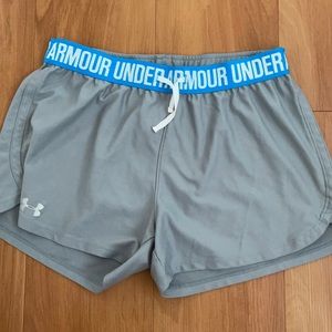 Women’s Under Armour Gray and Blue Athletic Shorts